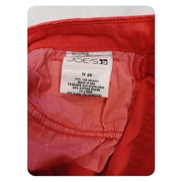 Joe’s Jeans  “The Skinny Hot Pink” Skinny Pink/Coral Jeans Size 26 - Picture 9 of 10